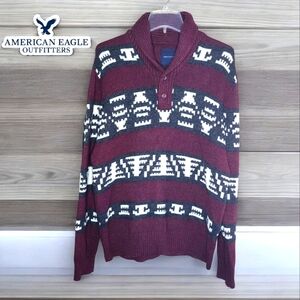 AMERICAN EAGLE Maroon Knitted Sweater - XLarge